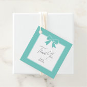 Bride & Co. Turquoise Strik Blauwe Boog Bruiloft D Bedankjes Labels (In situ)
