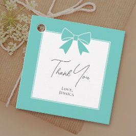 Bride & Co. Turquoise Strik Blauwe Boog Bruiloft D Bedankjes Labels
