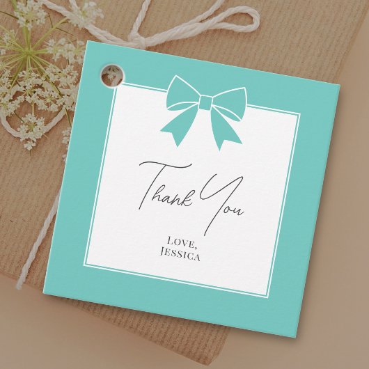 Bride & Co. Turquoise Strik Blauwe Boog Bruiloft D Bedankjes Labels