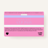 BRIDE & CO VIP Bachelorette Douche Party Entry Badge (Achterkant)