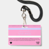 BRIDE & CO VIP Meisjesuitje-feest Entree Badge (Achterkant met lanyard)