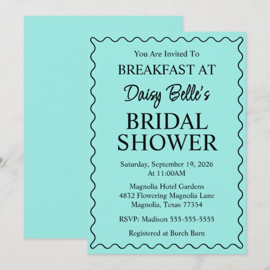 Bride & Co. Vrijgezellenfeest Turquoise Kaart (Voorkant / Achterkant)