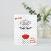 BRIDE & CO Waar is mijn lipstick Shower Tiara Part Kaart (Staand voorkant)