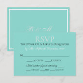 Bride & Co Wedding Suite Elegant Blauwgroen Blue RSVP Kaartje (Voorkant / Achterkant)