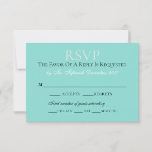Bride & Co Wedding Suite Elegant Blauwgroen Blue RSVP Kaartje