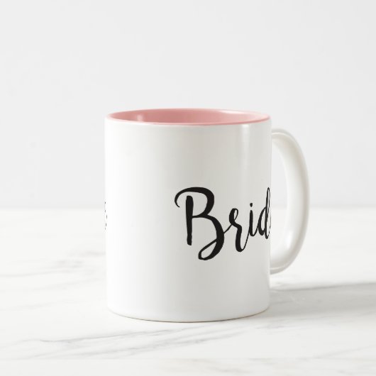 Bride Coffee Mok Minimalistic Wedding Gift - Black (Voorkant rechts)