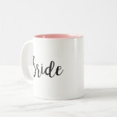 Bride Coffee Mok Minimalistic Wedding Gift - Black (Voorkant links)