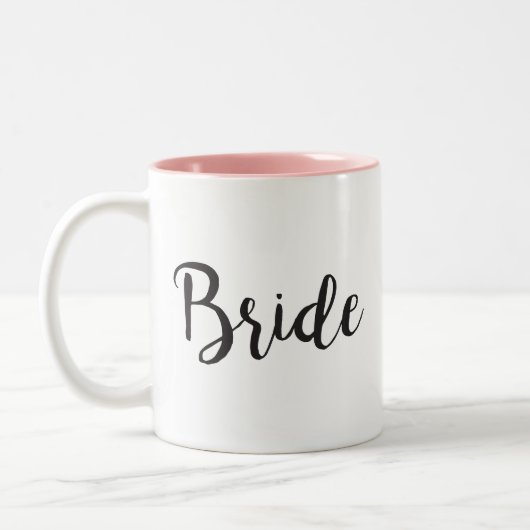 Bride Coffee Mok Minimalistic Wedding Gift - Black (Links)
