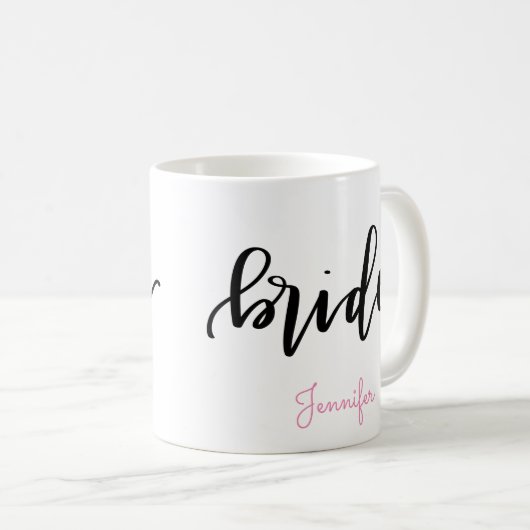 Bride Coffee Mok - Persoonlijke naam (Voorkant rechts)
