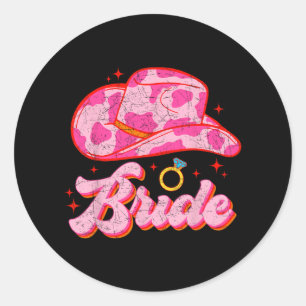 Bride Country Cowgirl Pet Western vrijgezellenfees Ronde Sticker