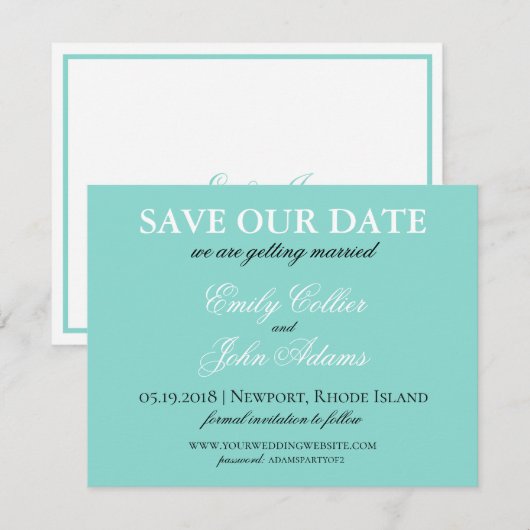 BRIDE Country Wedding Suite White Traditional Save The Date (Voorkant / Achterkant)