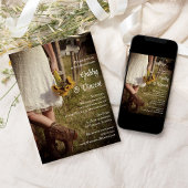 Bride, Cowboy Boots en Sunflower Ranch Wedding Kaart