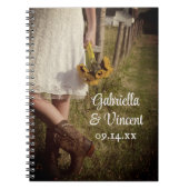 Bride, Cowboy Boots en Sunflower Ranch Wedding Notitieboek (Voorkant)