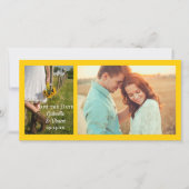 Bride, Cowboy Boots en Sunflower Save the Date (Voorkant)