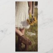 Bride, Cowboy Boots, Sunflower Ranch Wedding Menu (Voorkant)