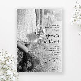 Bride, Cowboy Boots, Sunflower Rehearsal Dinner Kaart