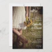 Bride, Cowboy Boots Sunflower Rehearsal Dinner Kaart (Voorkant)