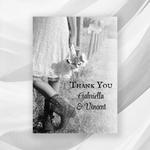 Bride Cowboy Boots Zonnebloemen Weddenschap Notitiekaartje