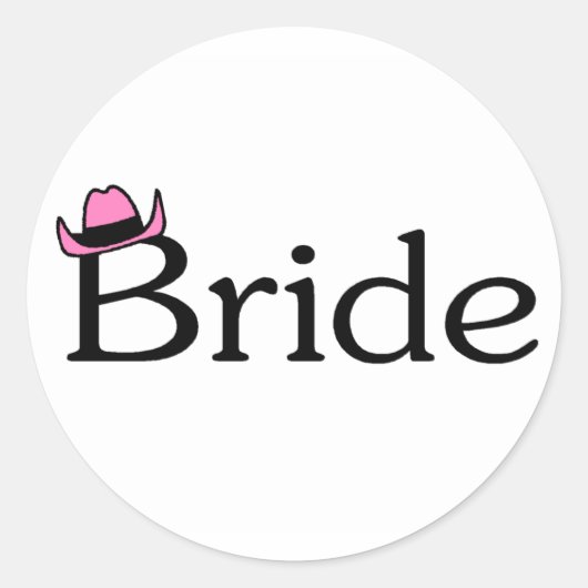 Bride (Cowboy Pet) Ronde Sticker (Voorkant)