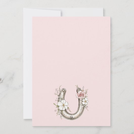 Bride Cowgirl Boots Pink Bridal Shower Kaart (Achterkant)