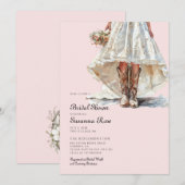 Bride Cowgirl Boots Pink Bridal Shower Kaart (Voorkant / Achterkant)