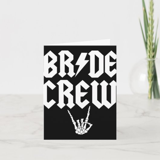Bride Crew Rock N Roll Gothic Halloween Bacheloret Kaart (Voorkant)