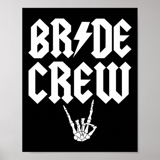 Bride Crew Rock N Roll Gothic Halloween Chelorette Poster (Voorkant)