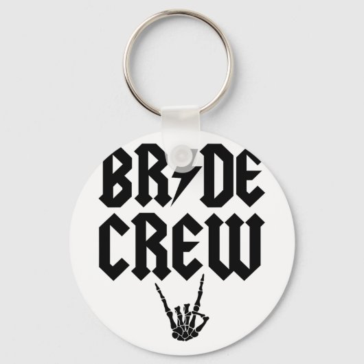 Bride Crew Rock N Roll Skeleton Hand Halloween Ter Sleutelhanger (Voorkant)