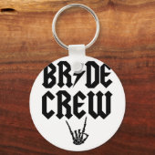 Bride Crew Rock N Roll Skeleton Hand Halloween Ter Sleutelhanger (Voorkant)