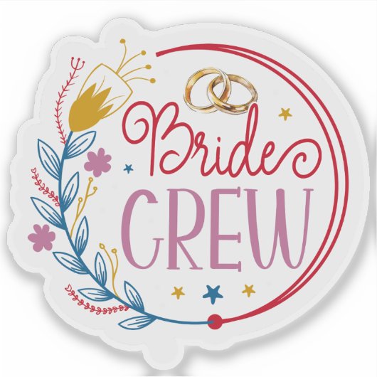 Bride Crew Sparkle Sticker (Voorkant)