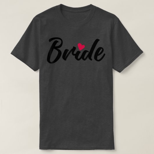 Bride Cute Heart Wedding Party en Bachelorette Pa T-shirt (Design voorkant)