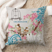 Bride Damask Love Bird Cherry Blossom Birdcage Kussen (Deken)