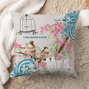 Bride Damask Love Bird Cherry Blossom Birdcage Kussen