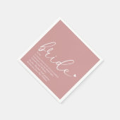 Bride Definitie Vrijgezellenfeest Blush Roze Scrip Servet (Hoek)