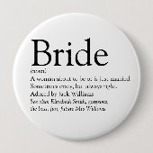 Bride Definition, Vrijgezellenfeest, bruiloft Ronde Button 4,0 Cm (Voorkant)