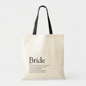 Bride Definition, Vrijgezellenfeest, bruiloft Tote Bag (Voorkant)