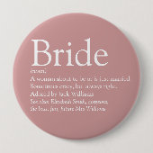 Bride Definition, Vrijgezellenfeest Fun Girly Pink Ronde Button 4,0 Cm (Voorkant)