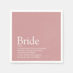Bride Definition, Vrijgezellenfeest Fun Girly Pink Servet