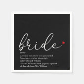Bride Definition, Vrijgezellenfeest Script Red Hea Servet (Voorkant)