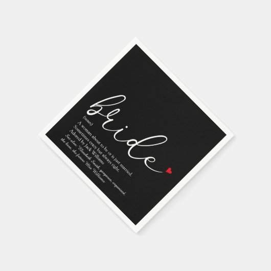 Bride Definition, Vrijgezellenfeest Script Red Hea Servet (Hoek)