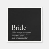 Bride Definition Vrijgezellenfeest Zwart-wit Servet (Voorkant)