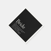 Bride Definition Vrijgezellenfeest Zwart-wit Servet (Hoek)