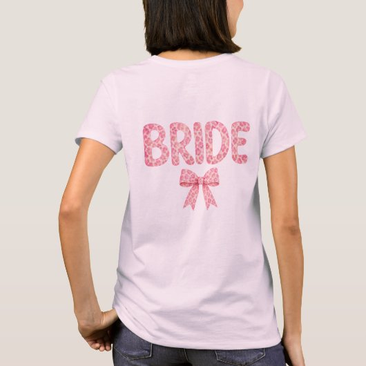 Bride Design - Leo - Schleife- pink- Junggesellen T-shirt (Achterkant)