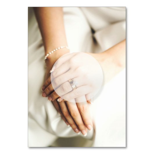 Bride diamant ring editable Weddenstabel Number Kaart (Achterkant)