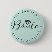 Bride Diamond Classic Script Bruidsfeest Ronde Button 5,7 Cm (Voorkant)