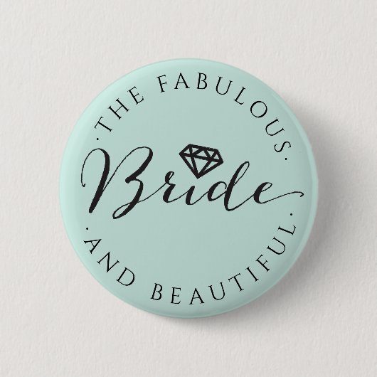 Bride Diamond Classic Script Bruidsfeest Ronde Button 5,7 Cm (Voorkant)