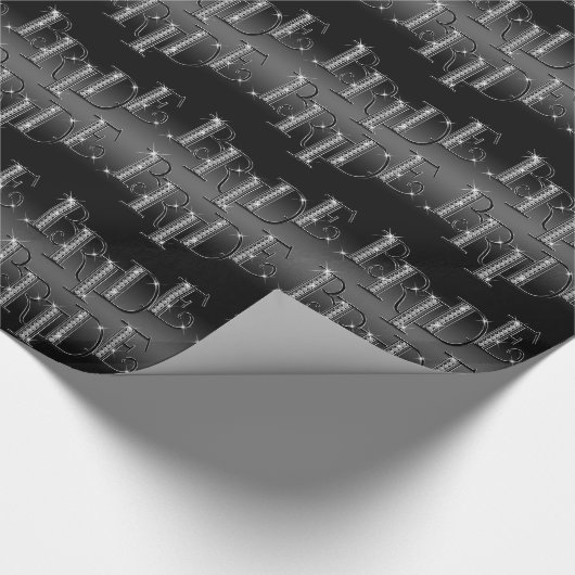 Bride Diamond Jewelry op Black Shine Cadeaupapier (Hoek)