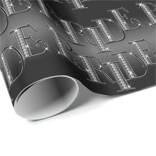 Bride Diamond Jewelry op Black Shine Cadeaupapier (Rol Hoek)