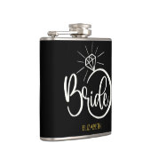 Bride Diamond Ring Black en Gold Wedding Flask Heupfles (Rechts)
