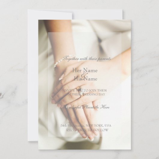 Bride Diamond Ring Wedding Invitation Kaart (Voorkant)